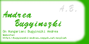 andrea bugyinszki business card